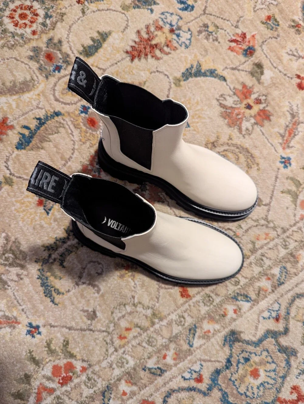 Zadig And Voltaire Ride Stretch White Chelsea Boots